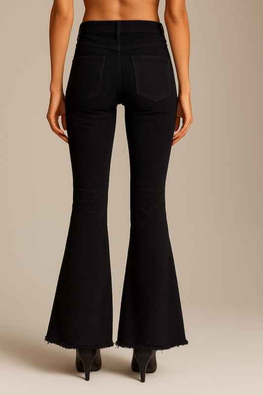 Red Suede Bell Bottom Jean