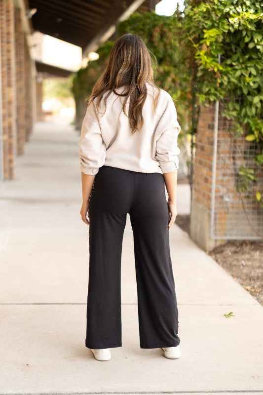 The Chelsea Black Wide Leg with Leopard