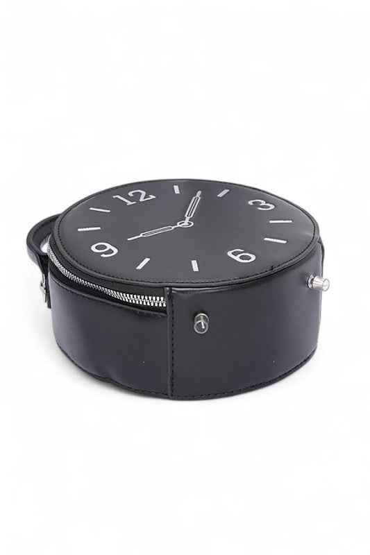 Top Handle Clock Novelty Crossbody Clutch Bag