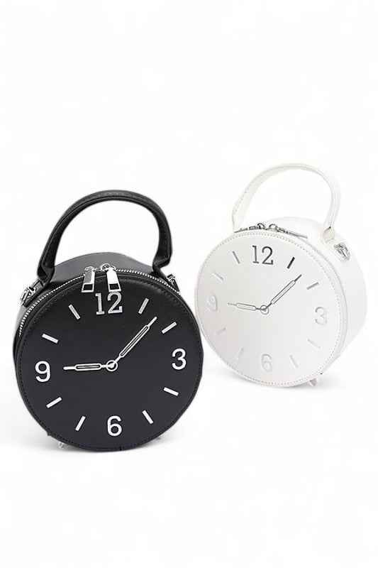 Top Handle Clock Novelty Crossbody Clutch Bag