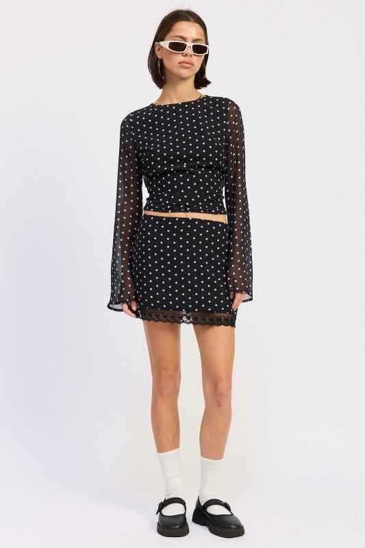 POLKAT DOT MINI LACE SKIRT