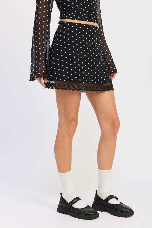 POLKAT DOT MINI LACE SKIRT