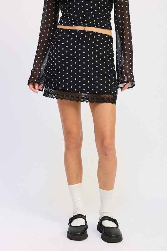 POLKAT DOT MINI LACE SKIRT