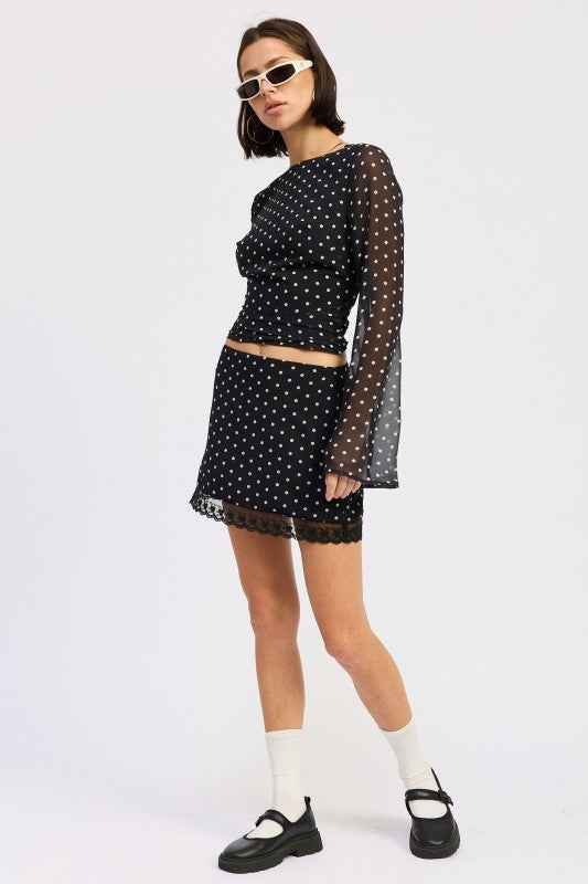 POLKAT DOT MINI LACE SKIRT