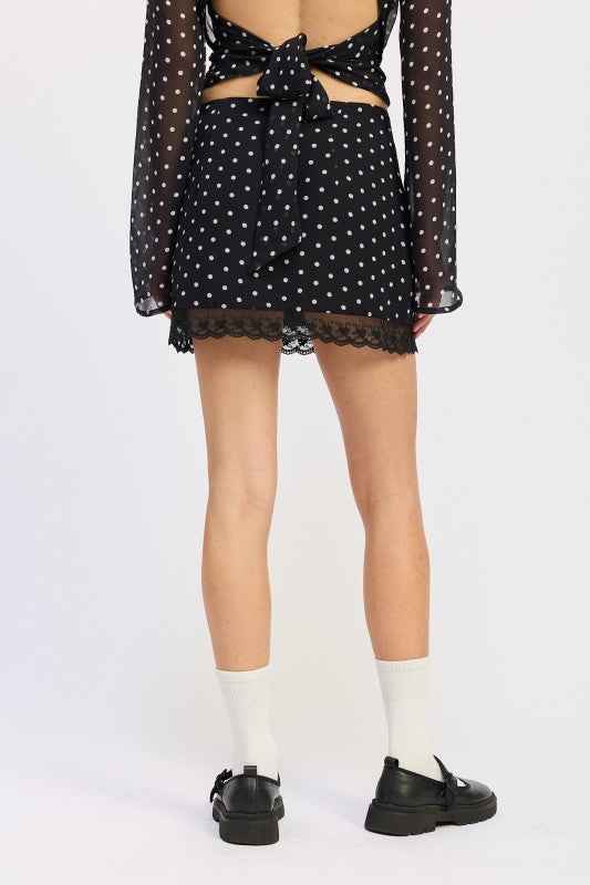POLKAT DOT MINI LACE SKIRT