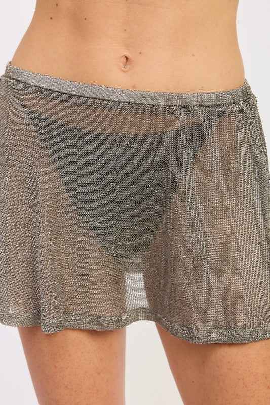 MINI SHEER METALLIC SKIRT