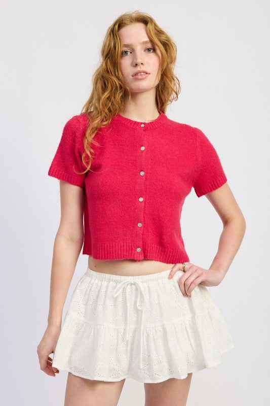 RUFFLE MINI SKORT WITH EYELET EMBROIDERY
