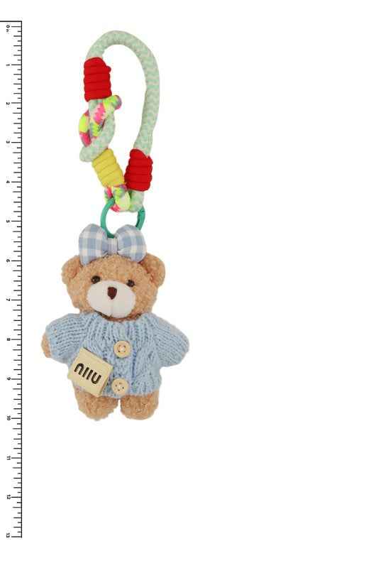 Mini Colorful Plush Teddy Bear Versatile Keychain