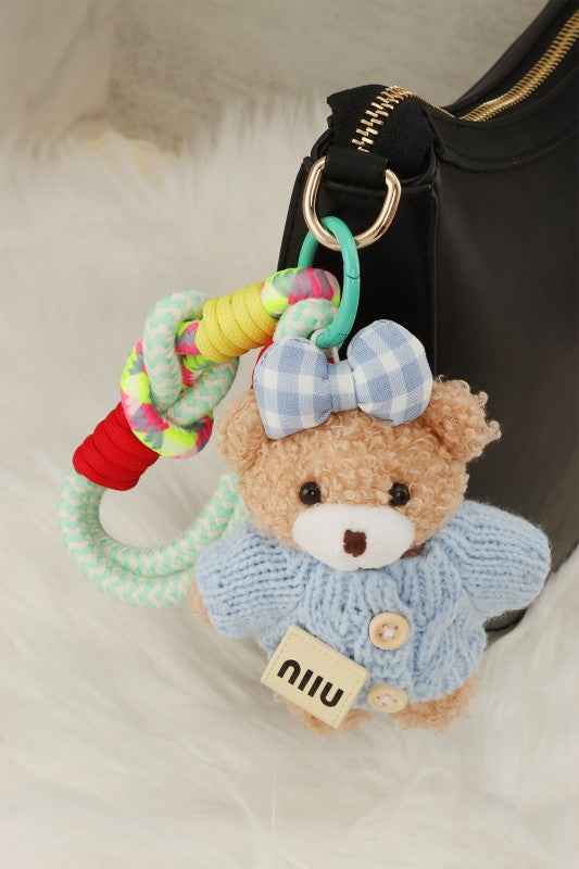Mini Colorful Plush Teddy Bear Versatile Keychain