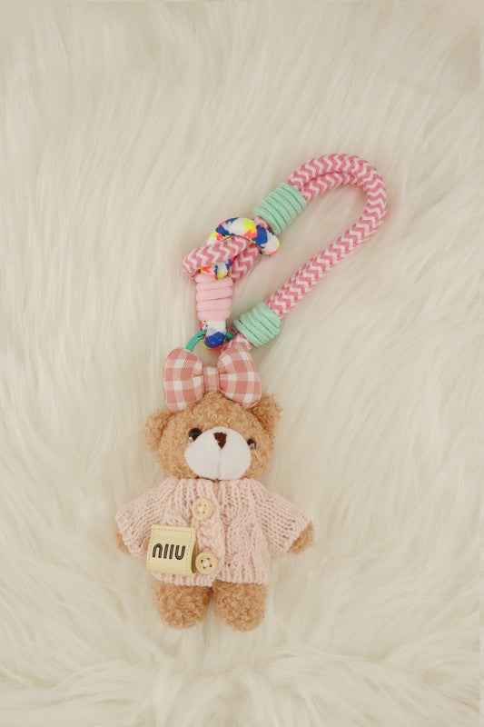 Mini Colorful Plush Teddy Bear Versatile Keychain