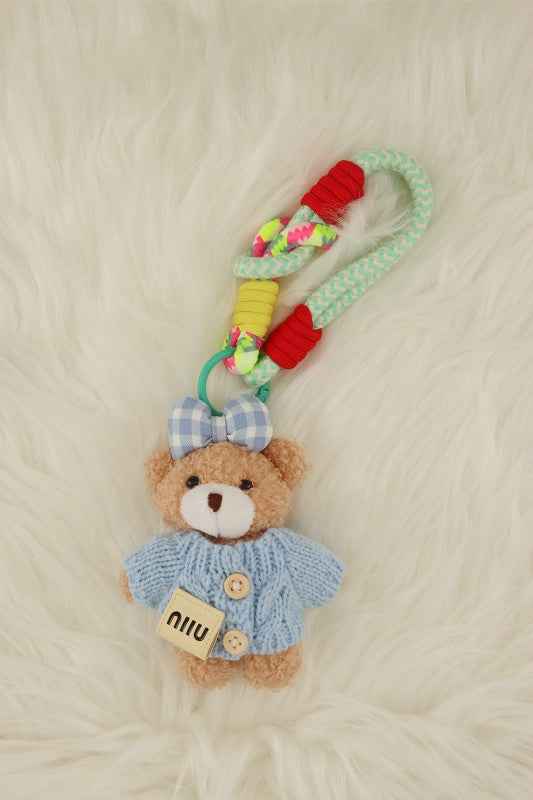 Mini Colorful Plush Teddy Bear Versatile Keychain