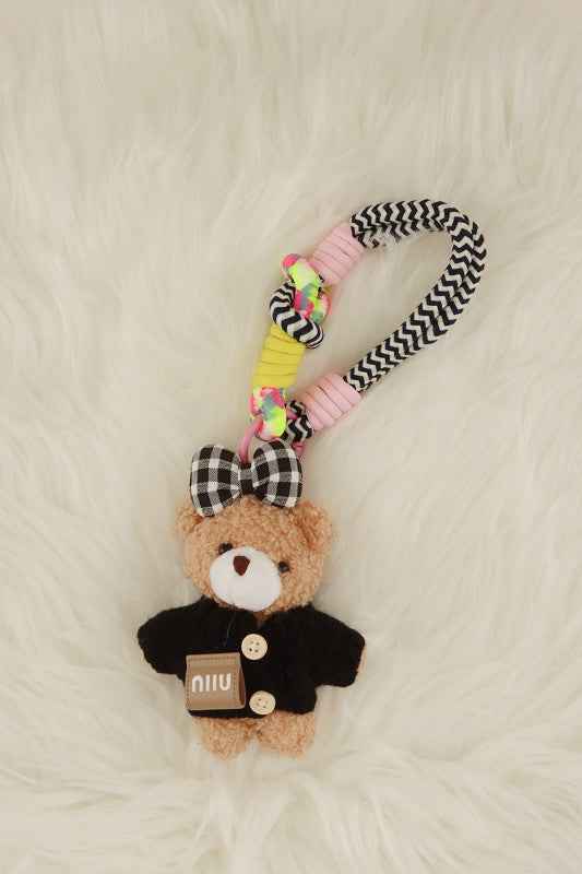 Mini Colorful Plush Teddy Bear Versatile Keychain