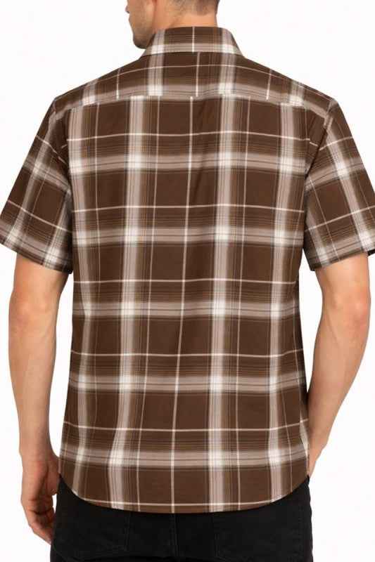 OldSchool Checkered Button Down Short Sleeve Shirt