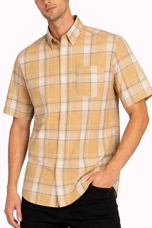 OldSchool Checkered Button Down Short Sleeve Shirt