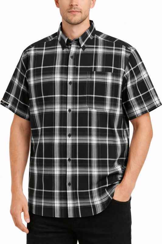 OldSchool Checkered Button Down Short Sleeve Shirt