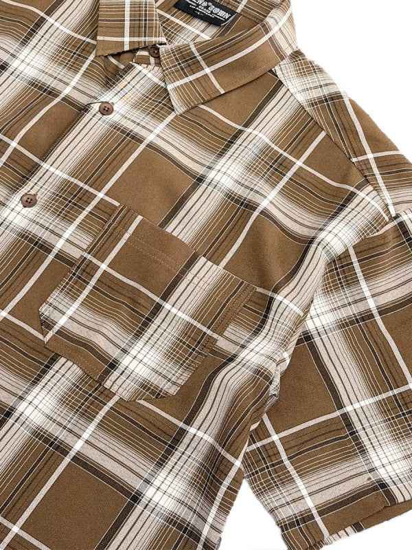 OldSchool Checkered Button Down Short Sleeve Shirt