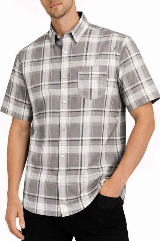OldSchool Checkered Button Down Short Sleeve Shirt