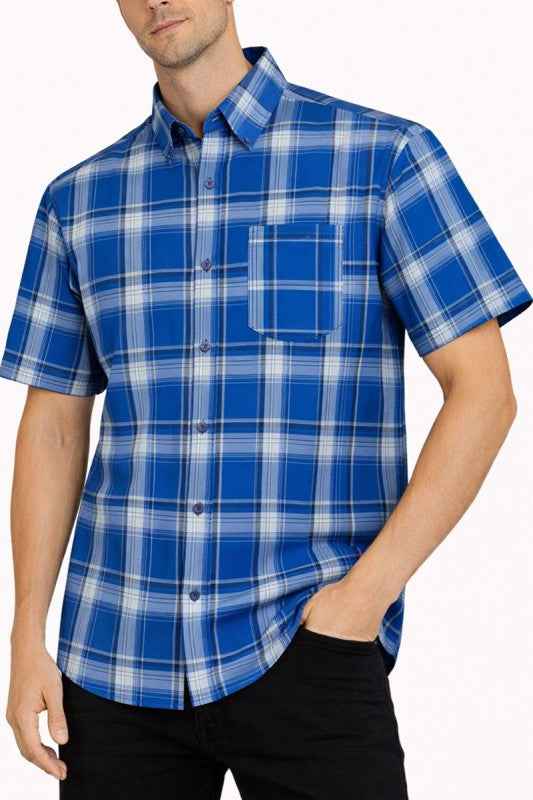 OldSchool Checkered Button Down Short Sleeve Shirt