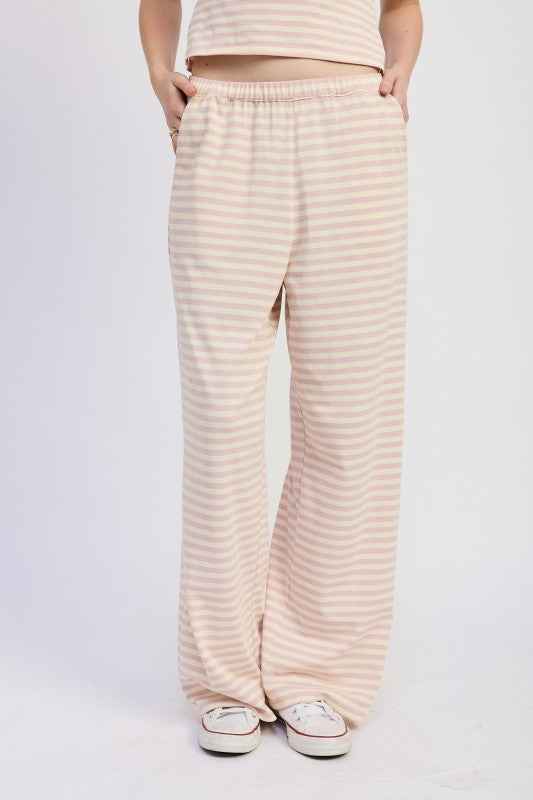 STRIPED PANTS WITH ELASTIC WAISTBAND