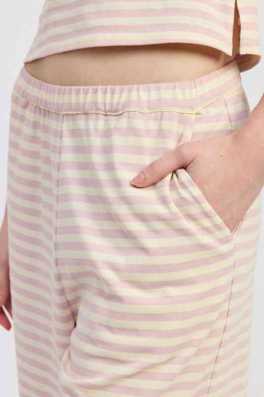 STRIPED PANTS WITH ELASTIC WAISTBAND