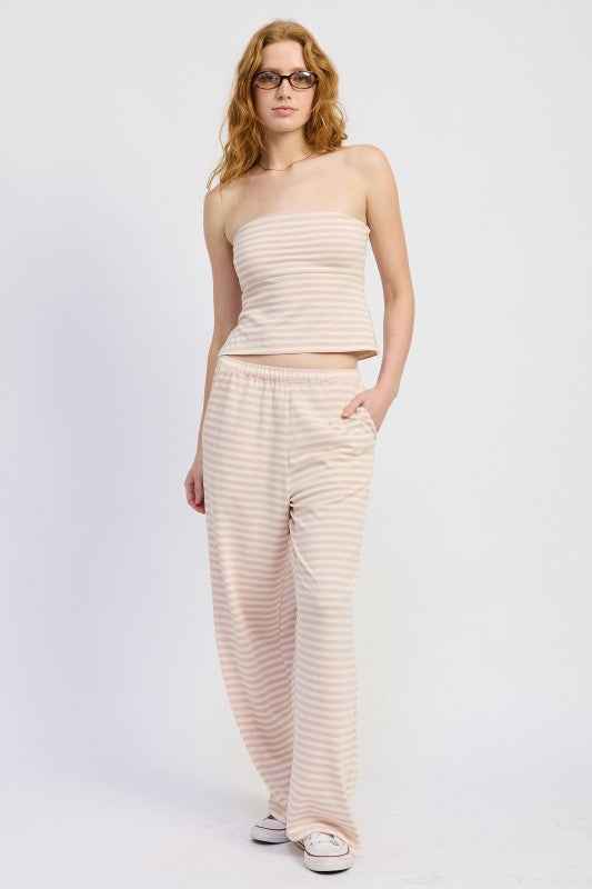 STRIPED PANTS WITH ELASTIC WAISTBAND