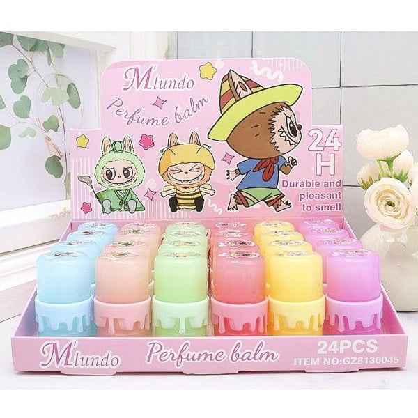 24pk Funny Character Perfume Lip Balm Hydrating