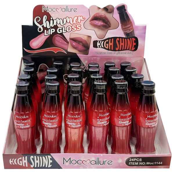 24pk Coke Bottle High Shine Moisturizing Lip Gloss