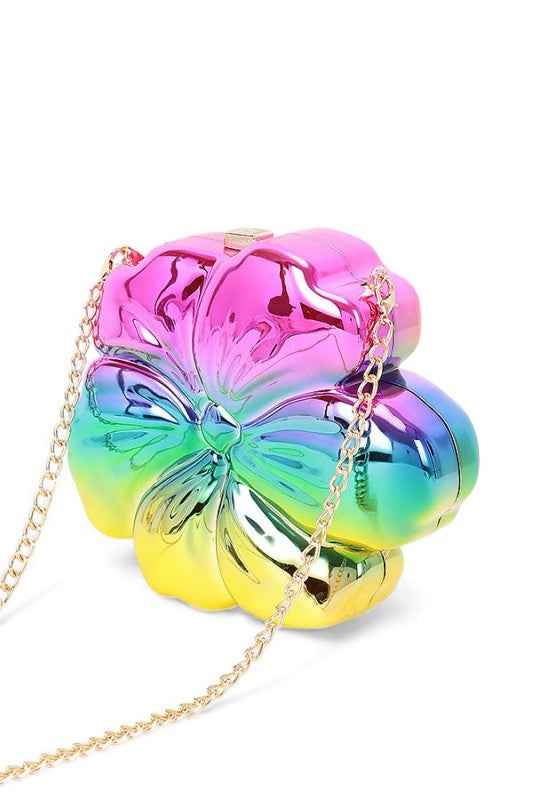 Iconic Flower Acrylic Box Cltuch Swing Bag