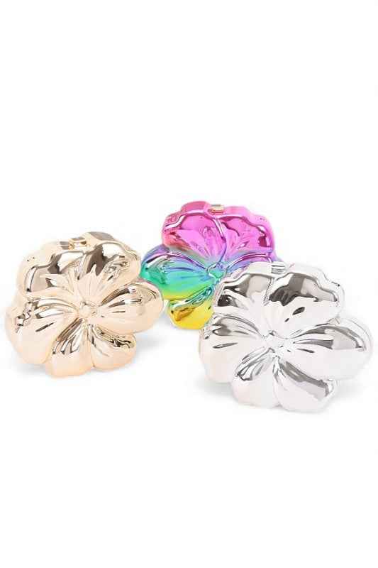 Iconic Flower Acrylic Box Cltuch Swing Bag