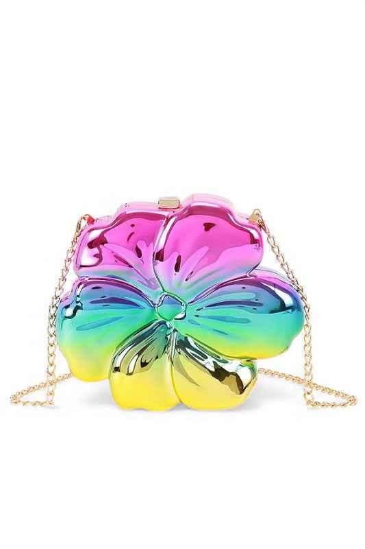 Iconic Flower Acrylic Box Cltuch Swing Bag