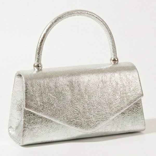 Metallic Glitter Mini Handbag Top Handle Triangle