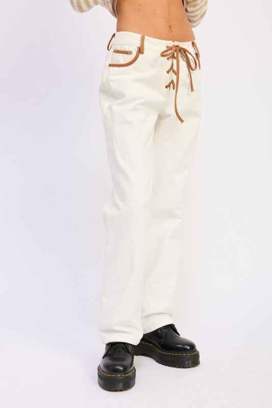 FLARED MID RISE JEANS