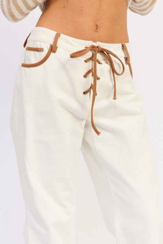 FLARED MID RISE JEANS