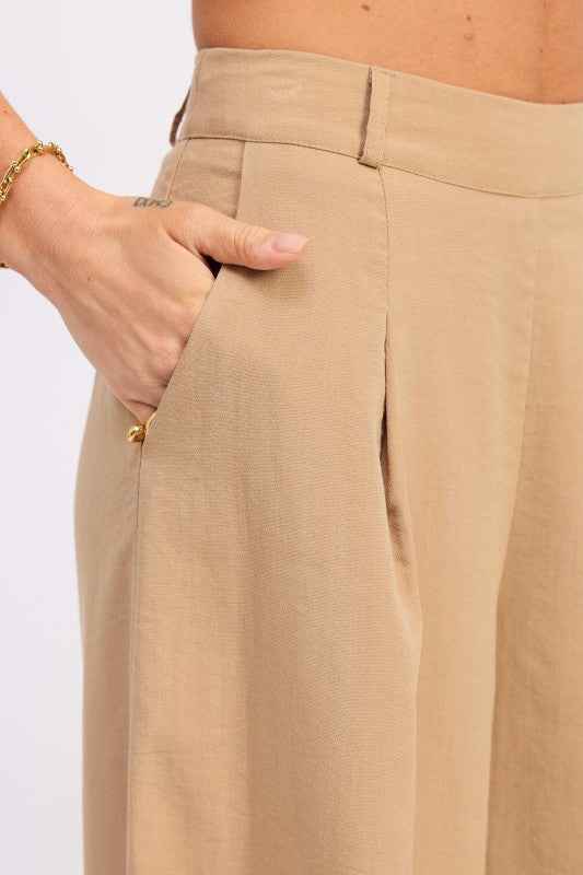 WIDE LEG LINEN PANTS