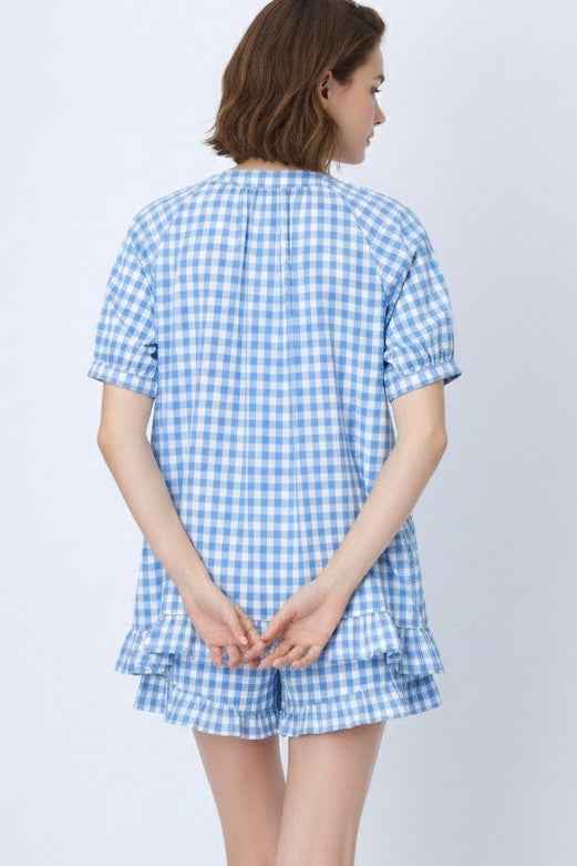 Gingham Ruffle Pajama Set