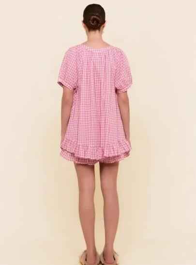 Gingham Ruffle Pajama Set