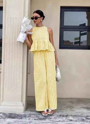 Gingham Pants & Top Set