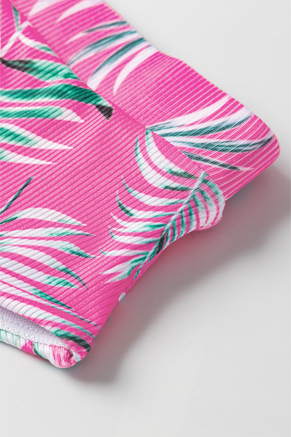 Rose Tropical Print Textured Bikini Bottoms Dear-Lover Dropshipping