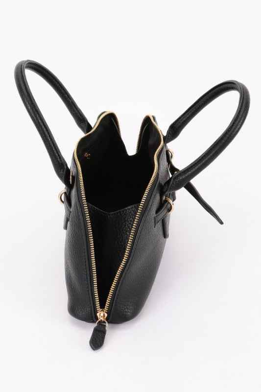 Vegan Leather Top Handle Satchel Bag