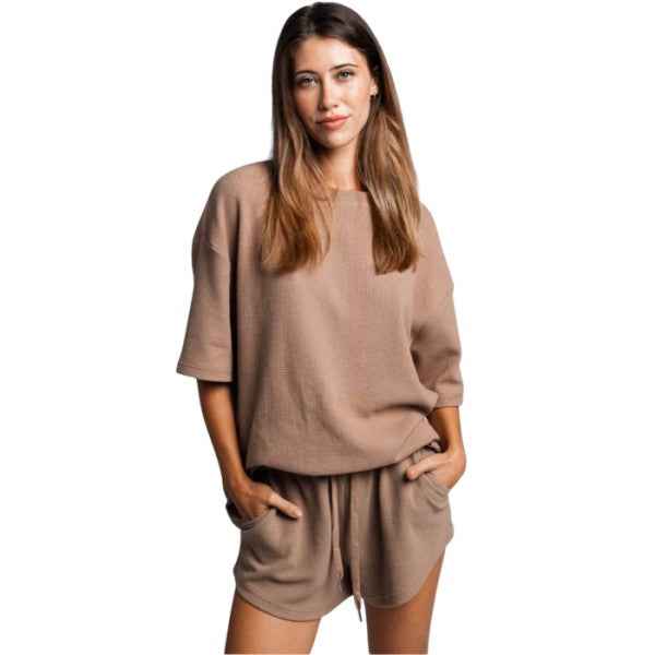 PREORDER PINK Aqualux Lounge Set – Top & Shorts -