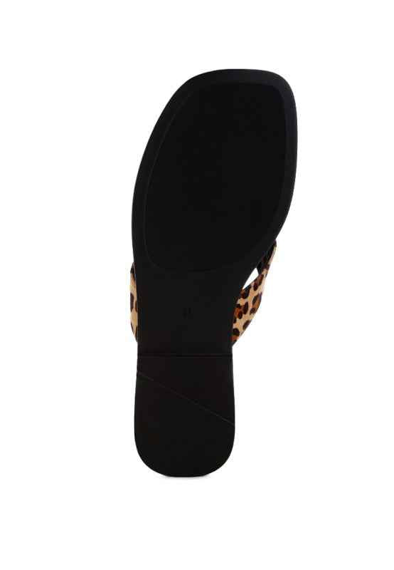 Buchi Animal Print Thong Flats