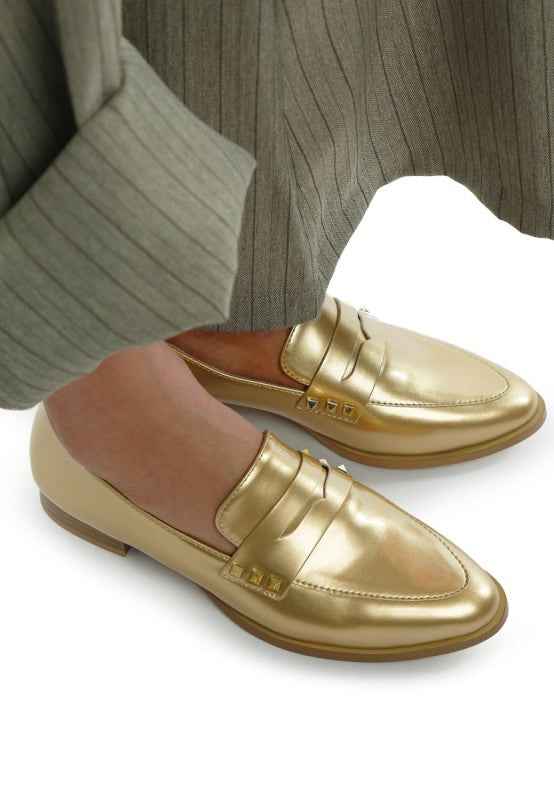 Noshiya Patent Pleather Penny Loafers
