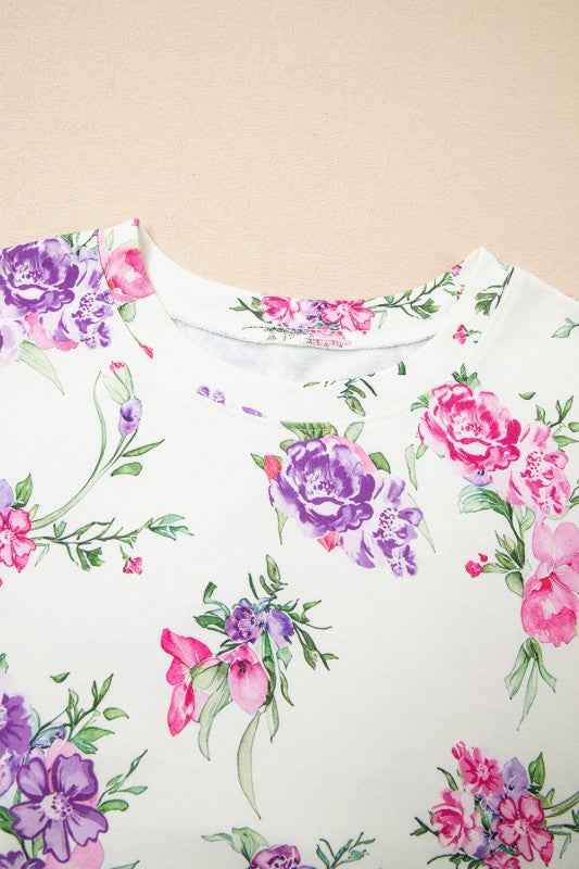 Floral Pullover and Drawstring Lounge Set