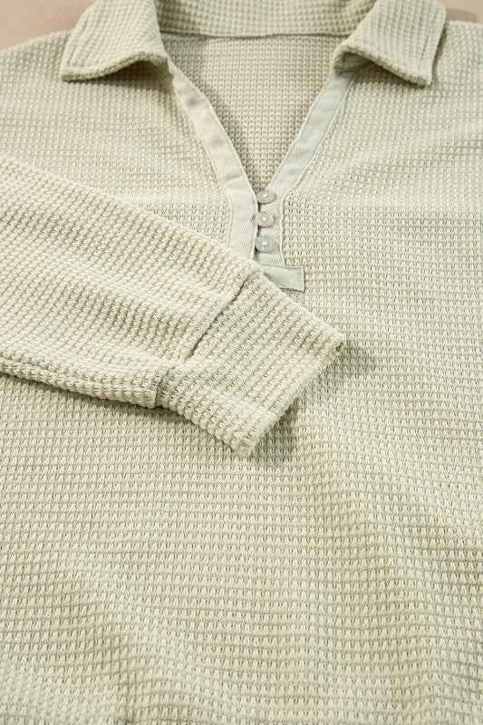 Dulce Parchment Textured Long Sleeve Lounge Set