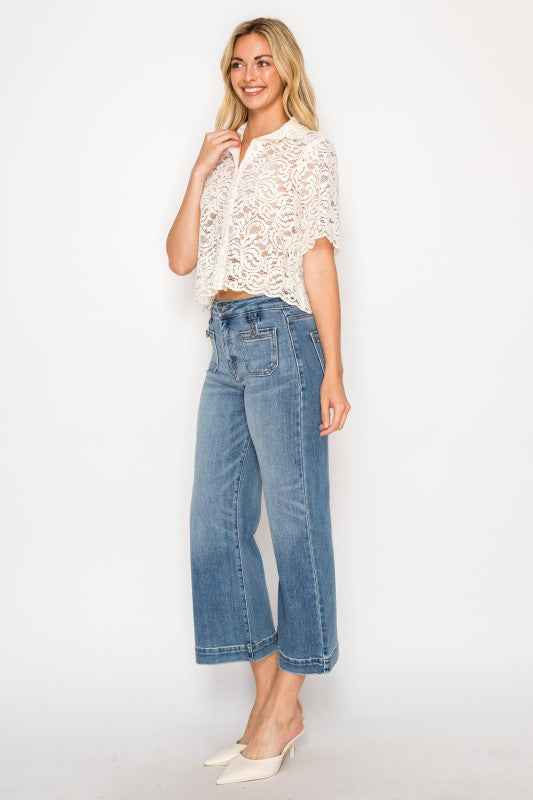 Aurelia High Rise Crop Palazzo Tummy Control