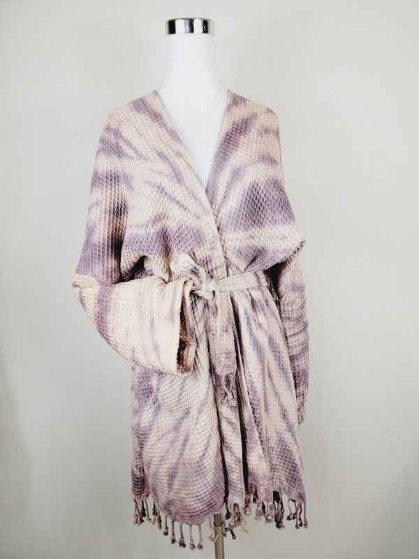 Unisex Cotton Waffle Robe, Honeycomb Weave Bath, B