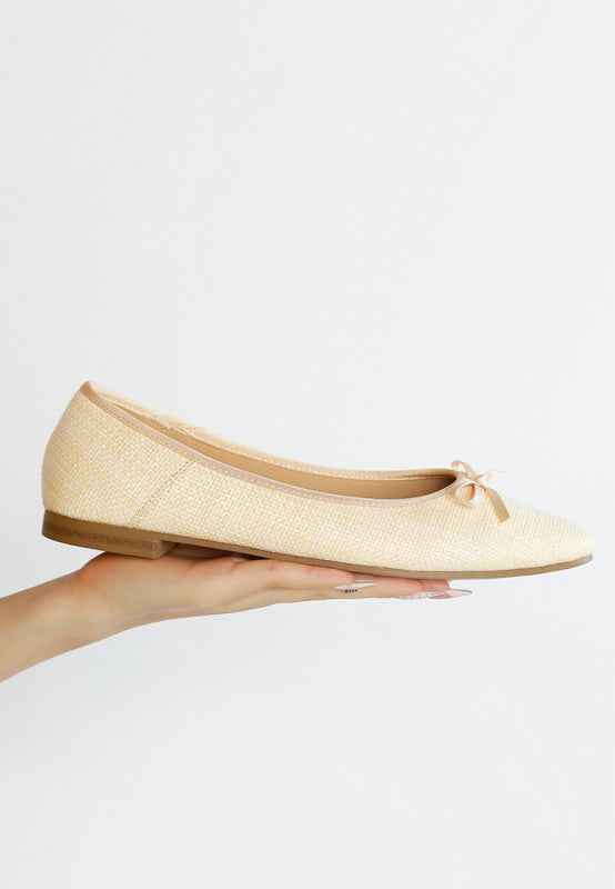 Paper Rings Raffia Ballet Flats