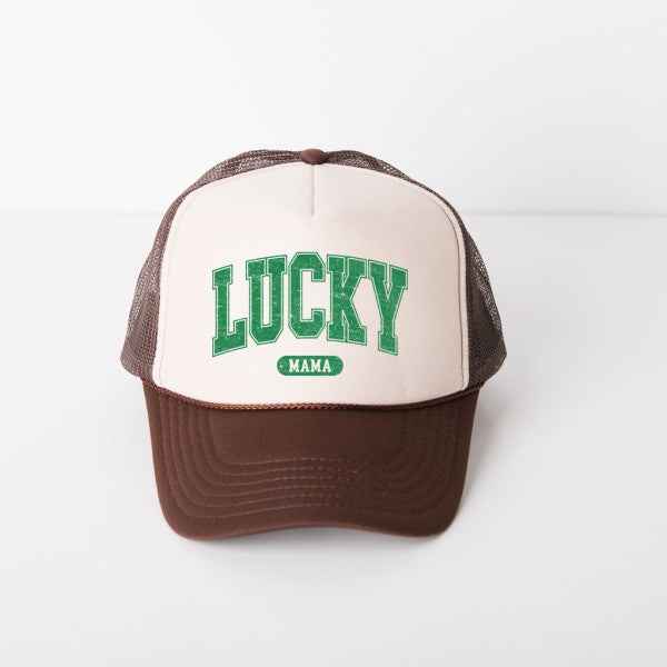 Lucky Mama Distressed Foam Trucker Hat