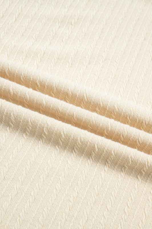 Ribbed Knit Half Buttoned Wide Leg Jumpsuit