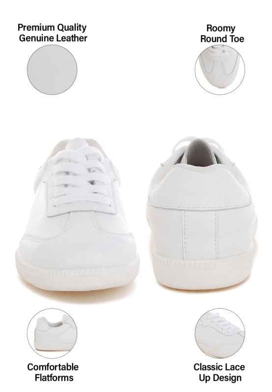 Bostonia Real Leather Casual Sneakers